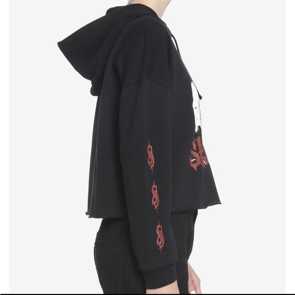 SlipKnot Womens Hoodie Size XS Y2K Cropped Graphic Heavy Metal Grunge Goth Rebel - Picture 7 of 12